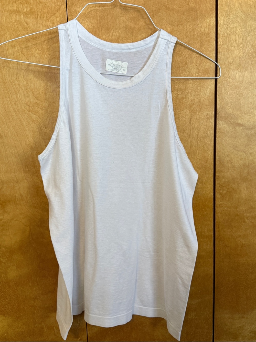 Athleta 100% Organic Cotton White Tank Top Women size small